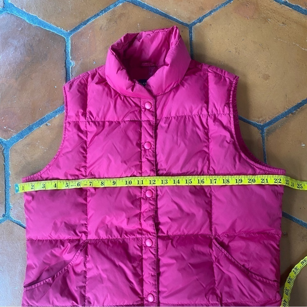 Lands'end Women's Pink Snap Up Goose Down Quilted Puffer Vest Large L 14 - 16 - Picture 7 of 7
